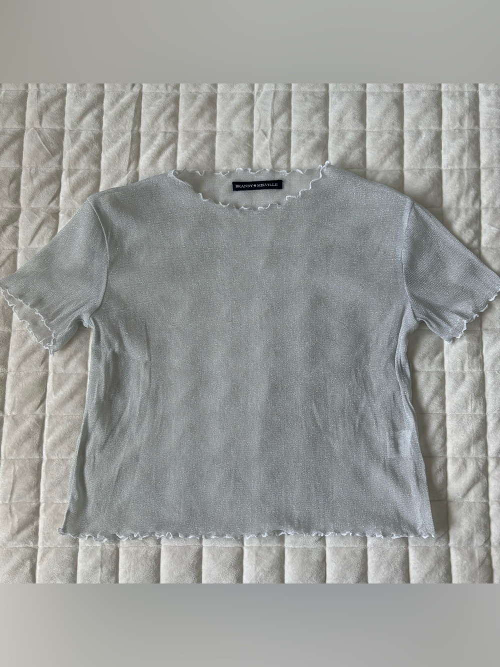 Brandy Melville Sheer Glitter Baby Tee